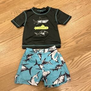 Carter’s 24  Month Shark Swim Trunks and swimsuit set